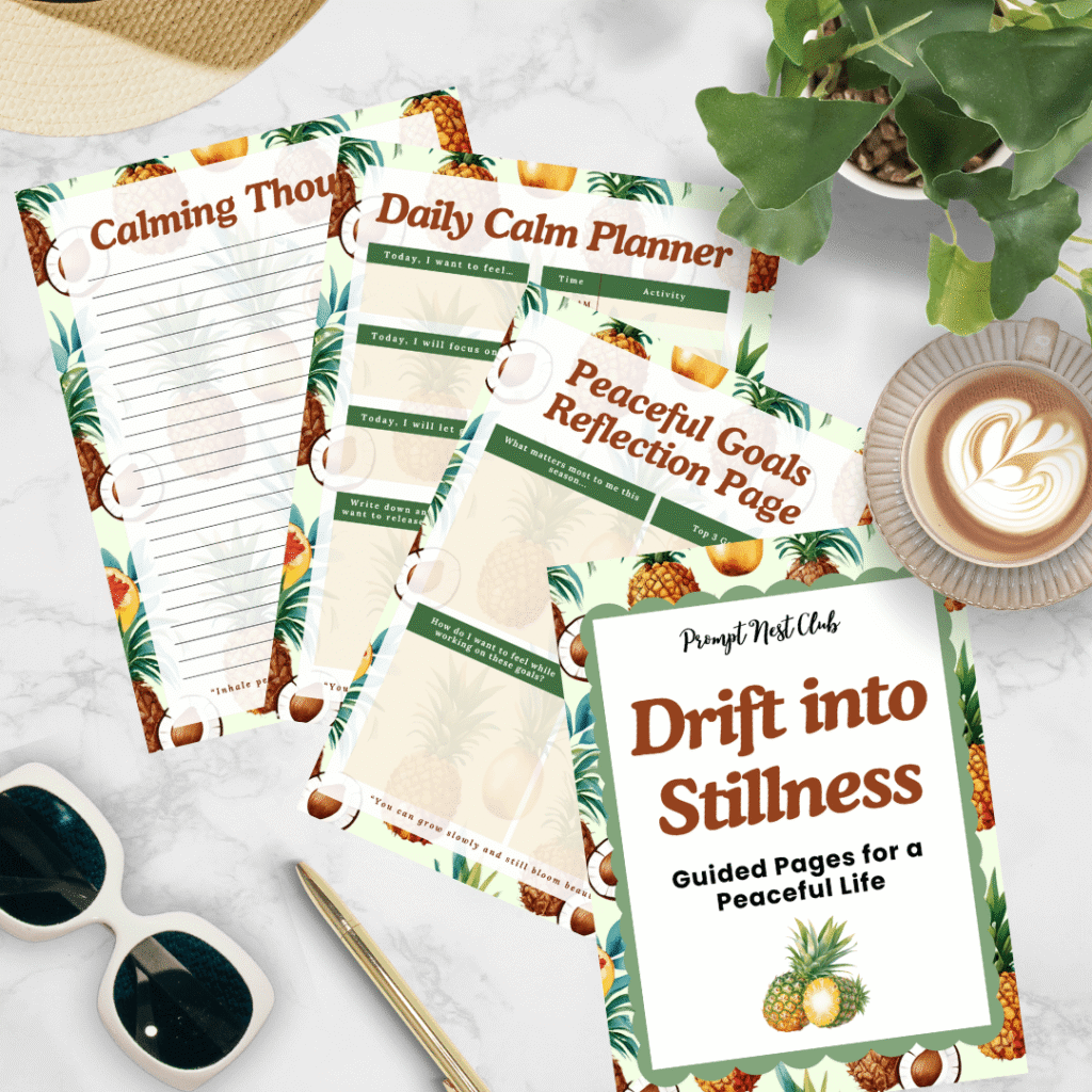 Prompts Nest Club Drift into Stillness Guided Pages for a Peaceful Life-min